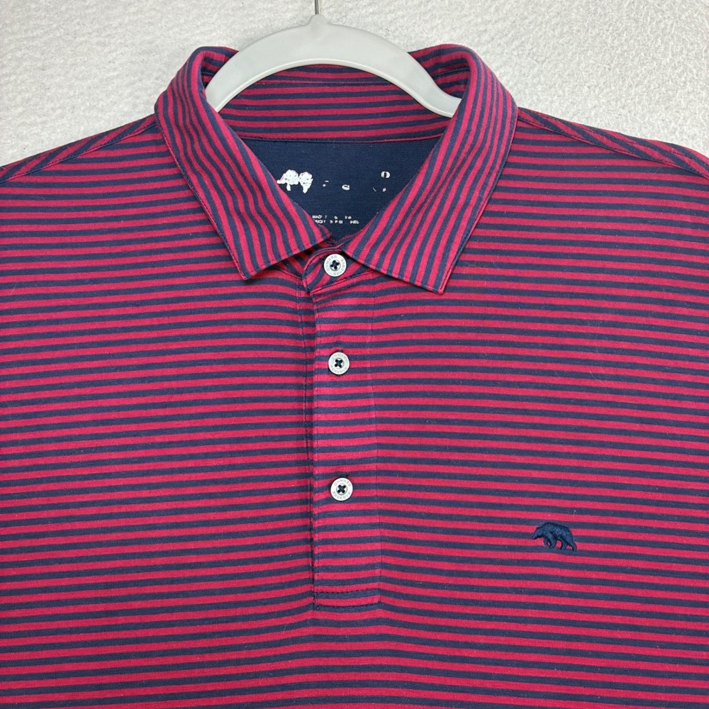 Onward Reserve Performance Golf Polo Shirt Men 2XL Blue Red Striped Stretch Prep